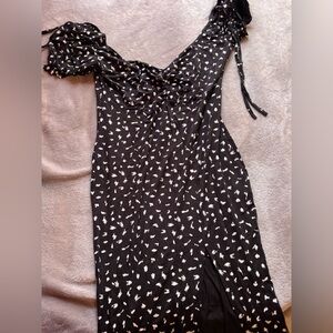 Missguided Black Dress with White Accents